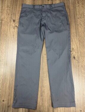 Nike Golf Pants Mens 36X32 Gray Swoosh Logo Dri-FIT Standard Fit Elastic Waist